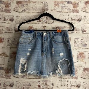 Forever 21 Ripped Denim Skirt
